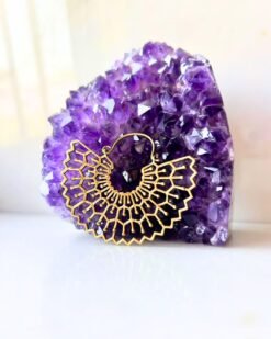5/20 Pairs Fan Mandala Statement Brass Earrings