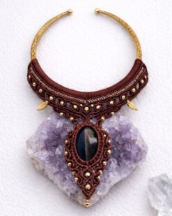 Alternative view of Tiger Eye Macrame Choker