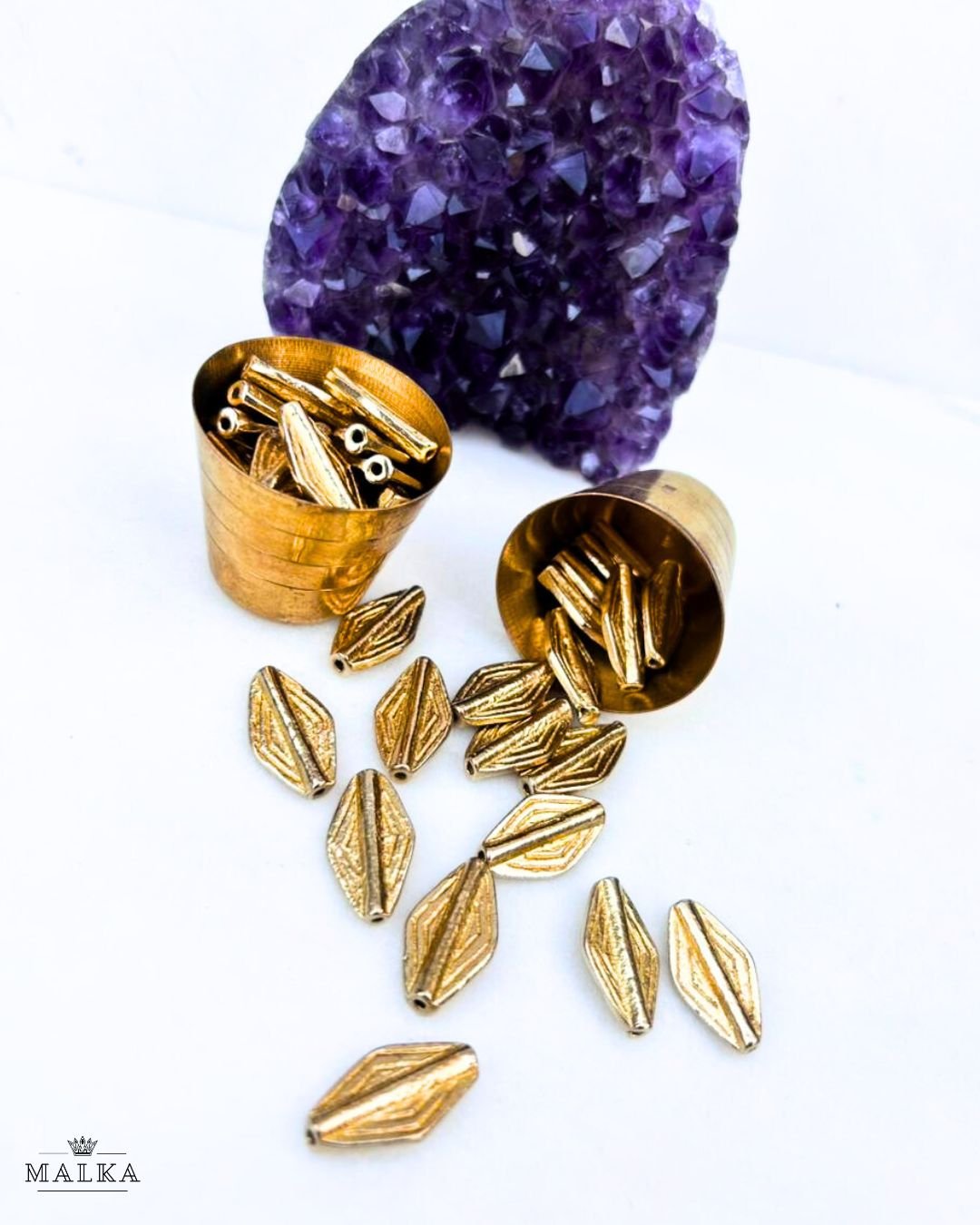 Diamond Shaped Brass Charms Beads - Image 3