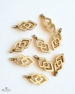 Alternative view of Geometric Diamond Openwork Brass Charms