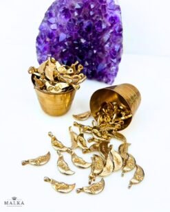 Alternative view of Crescent Moon Face Brass Charms