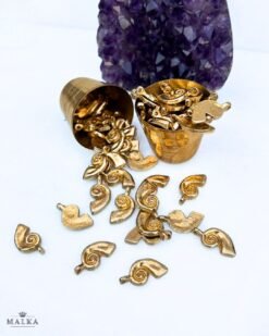 Alternative view of Abstract Spiral Leaf Brass Charms