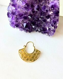 5/20 Pairs Geometric Flower of Life Brass Earrings