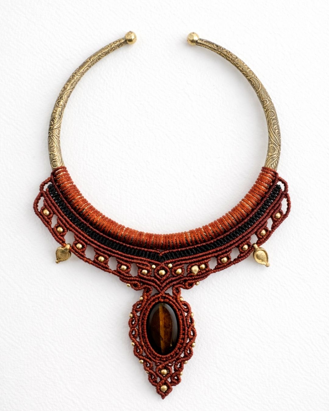 Tiger Eye Macrame Choker