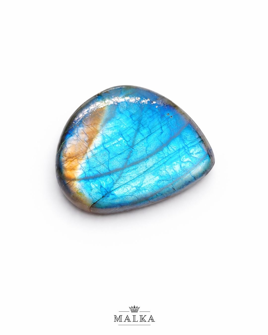33mm Labradorite Cabochon - Drop Multi Full Flash