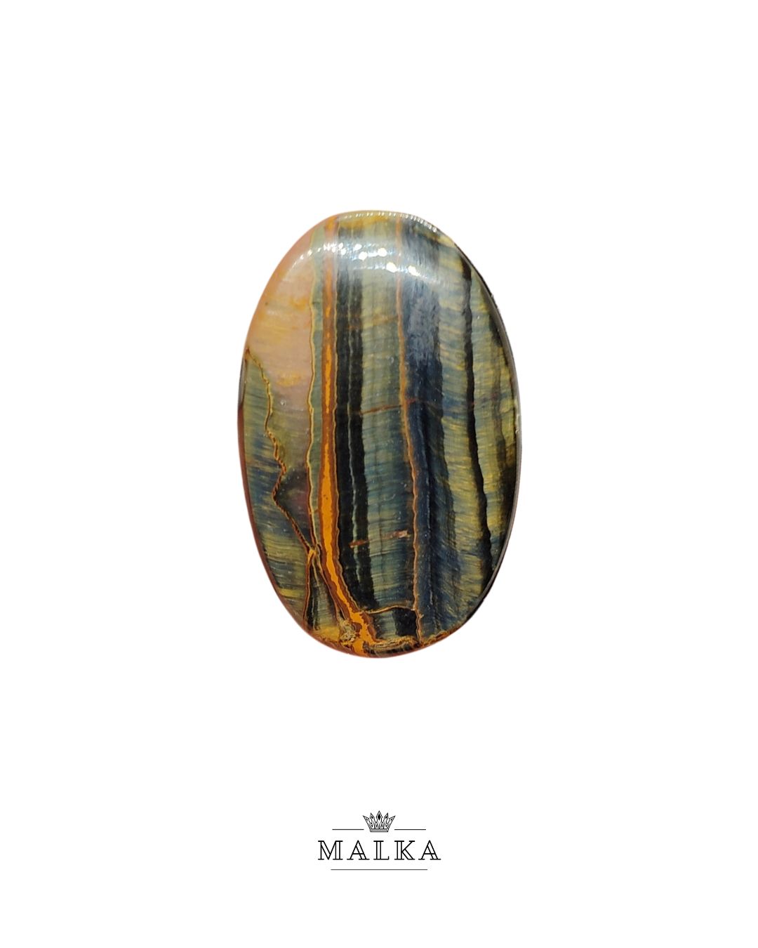 43mm Black Tiger Eye Cabochon – Oval Shape