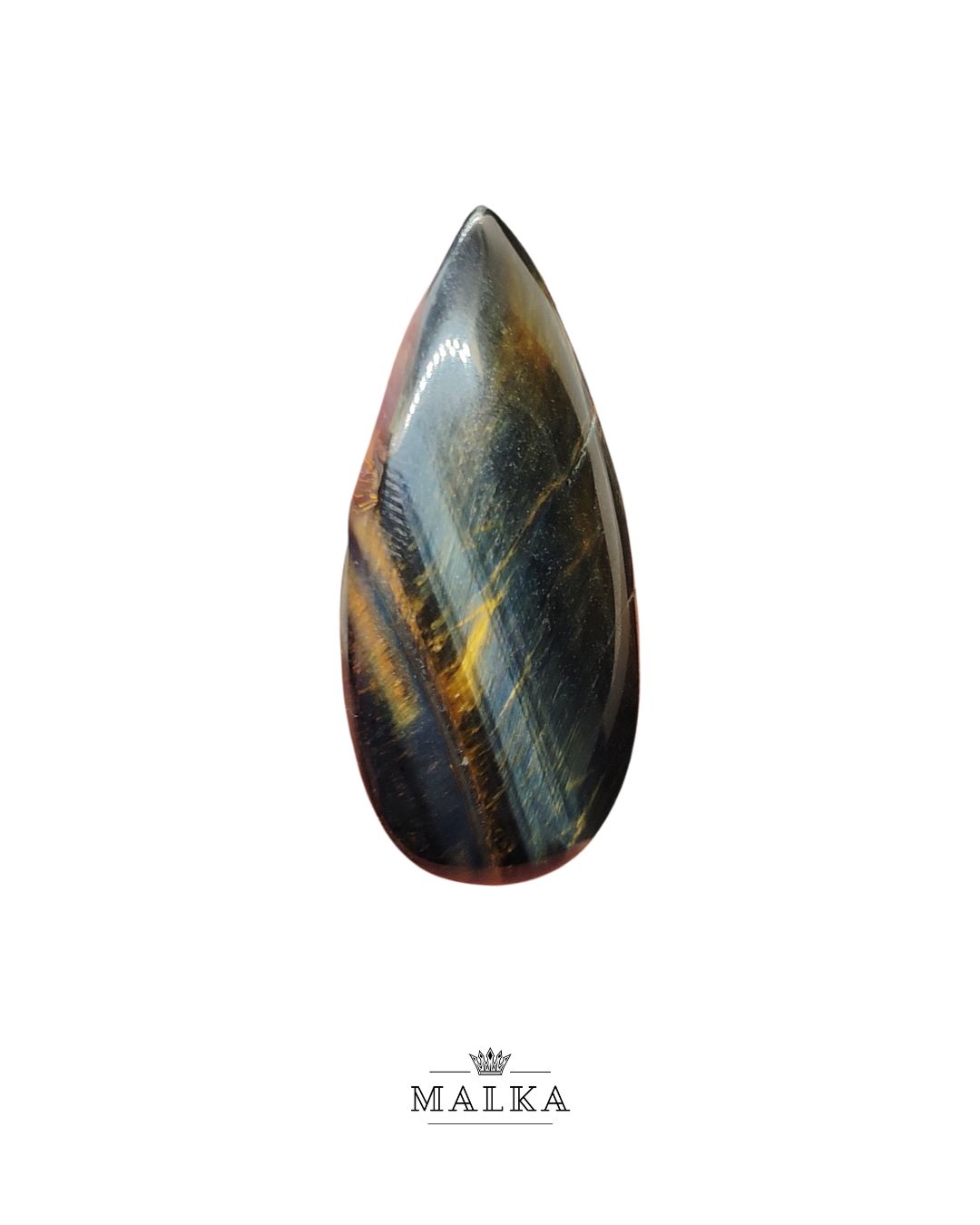41mm Black Tiger Eye Cabochon – Drop Shape