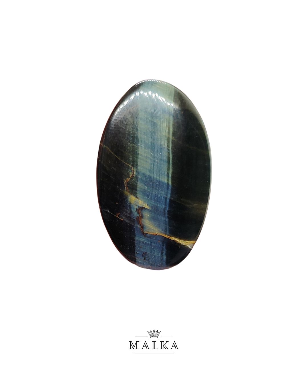 36mm Black Tiger Eye Cabochon – Oval Shape