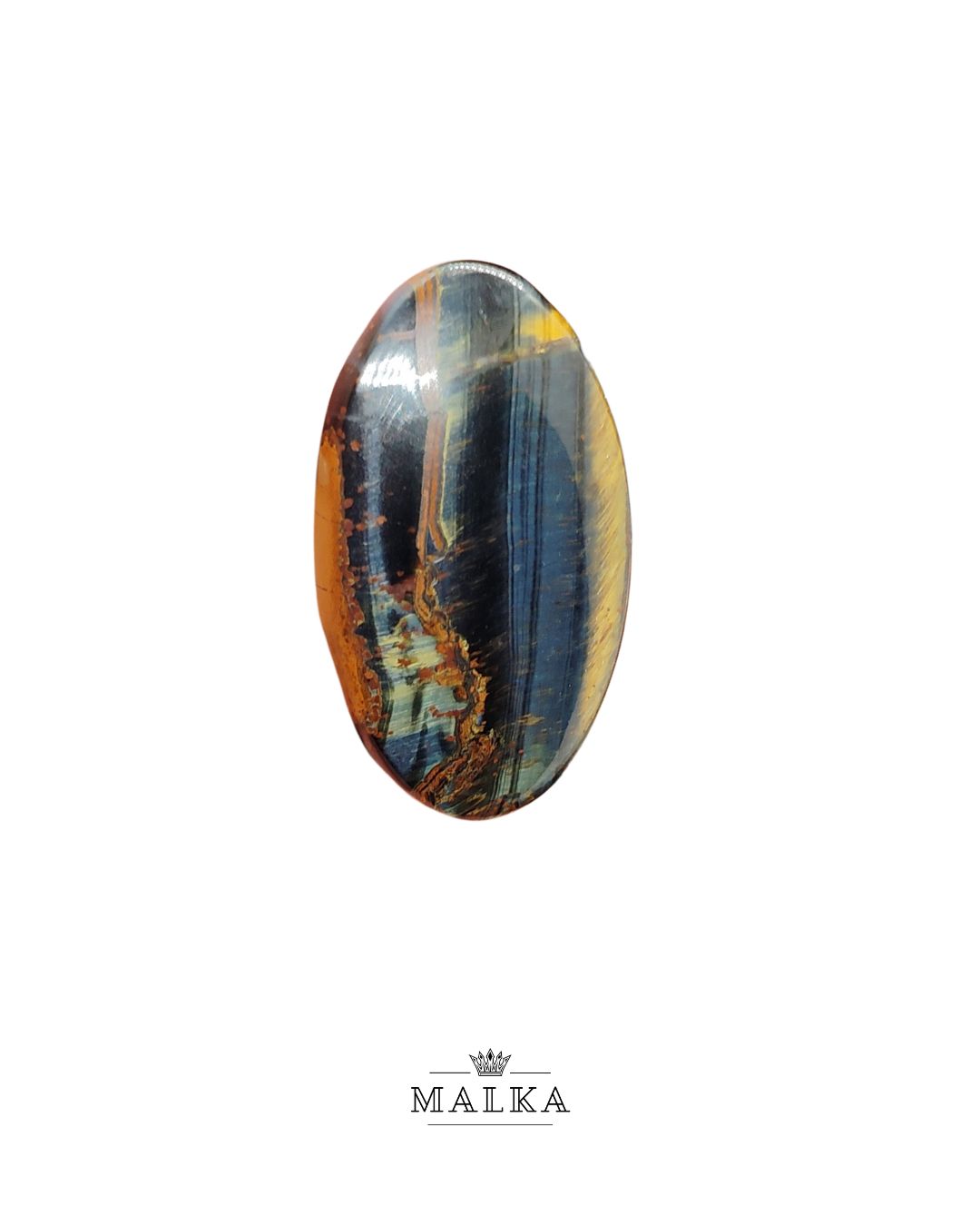 38mm Black Tiger Eye Cabochon – Oval Shape