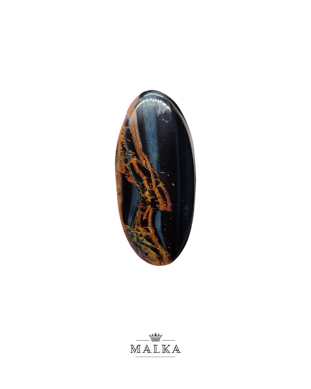 35mm Black Tiger Eye Cabochon – Oval Shape