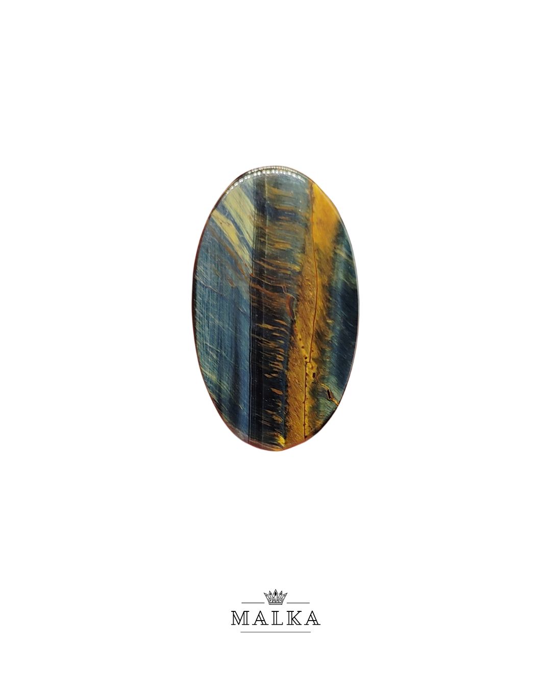 36mm Black Tiger Eye Cabochon – Long Oval Shape