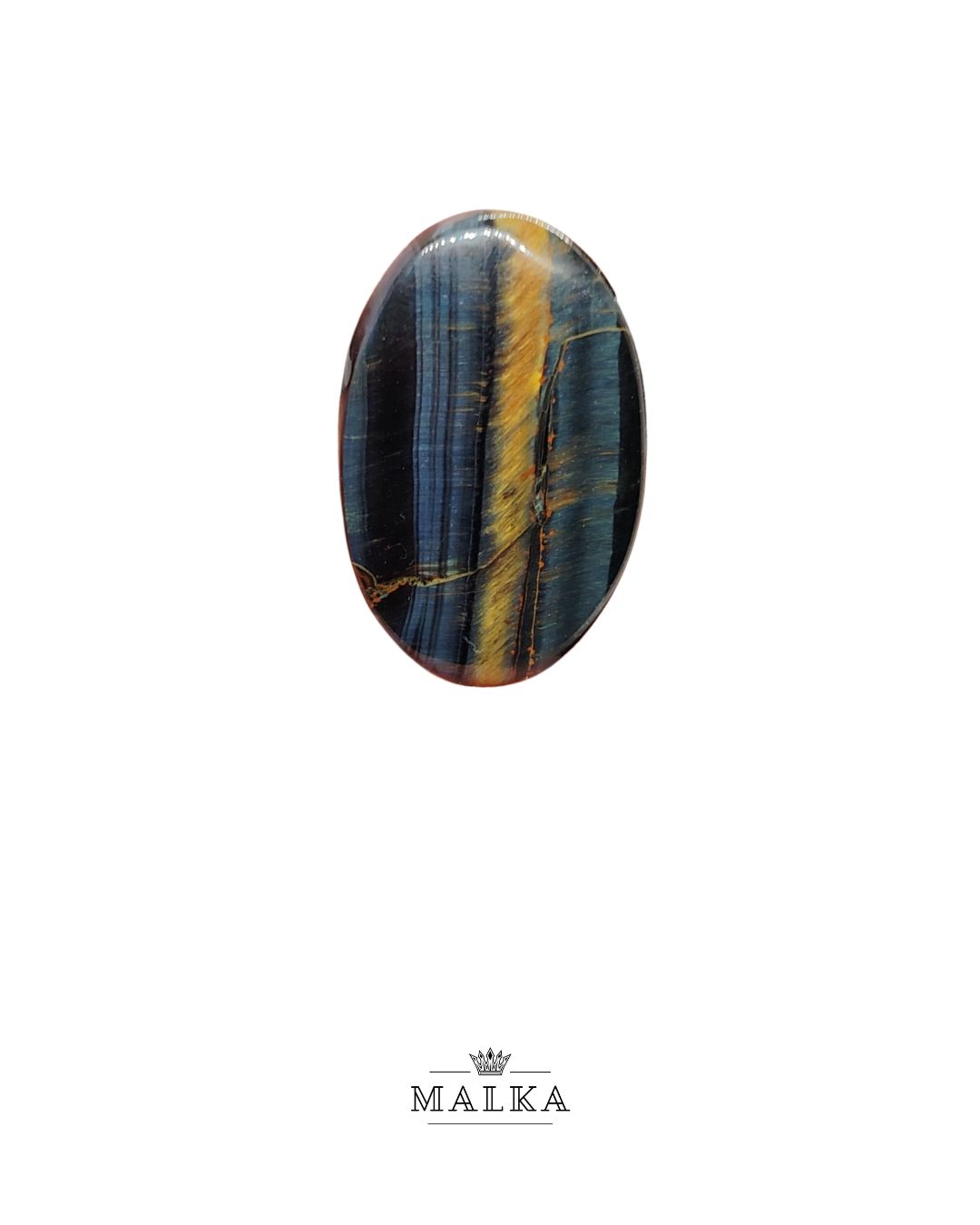 36mm Black Tiger Eye Cabochon – Long Oval Shape