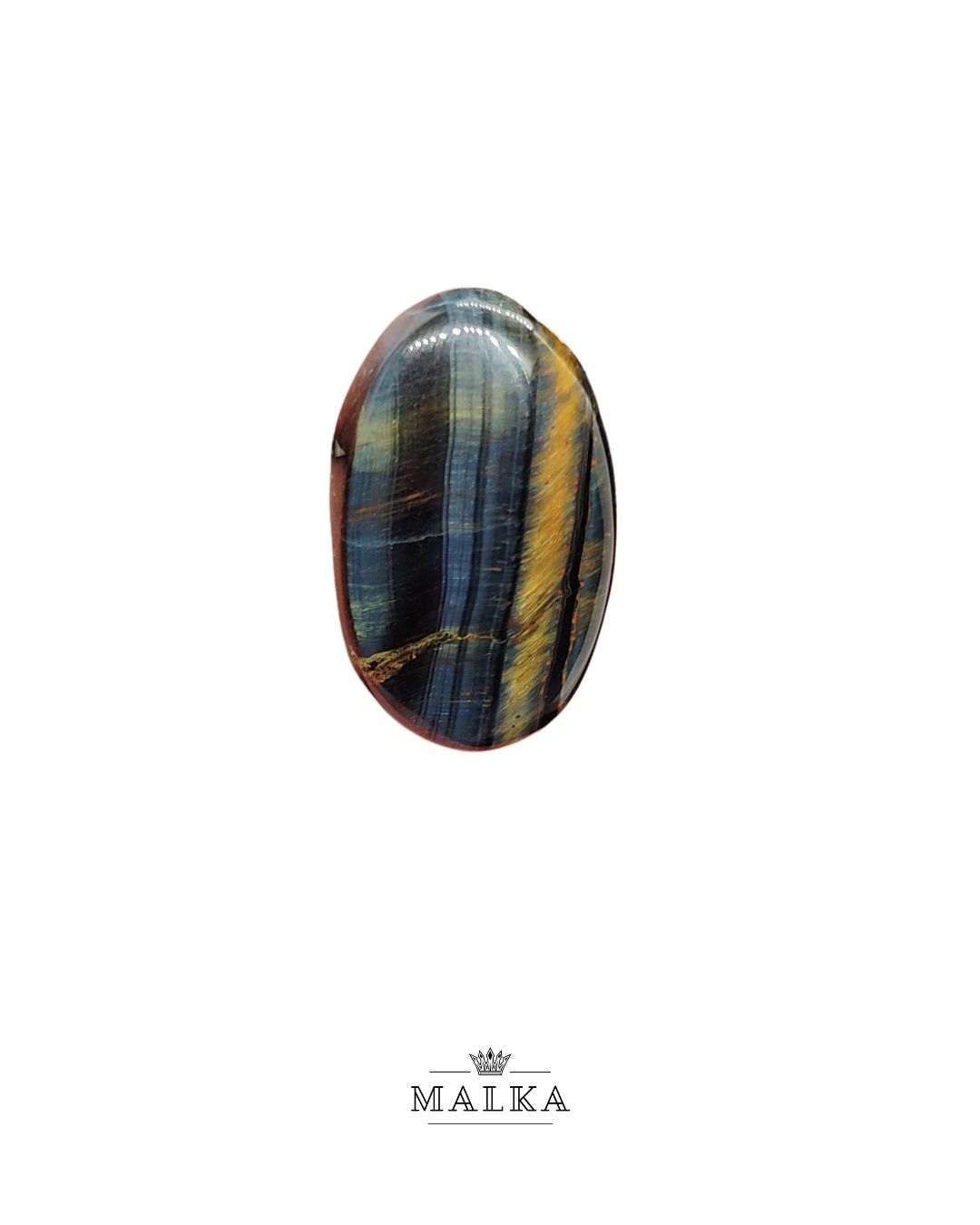 33mm Black Tiger Eye Cabochon – Long Oval Shape