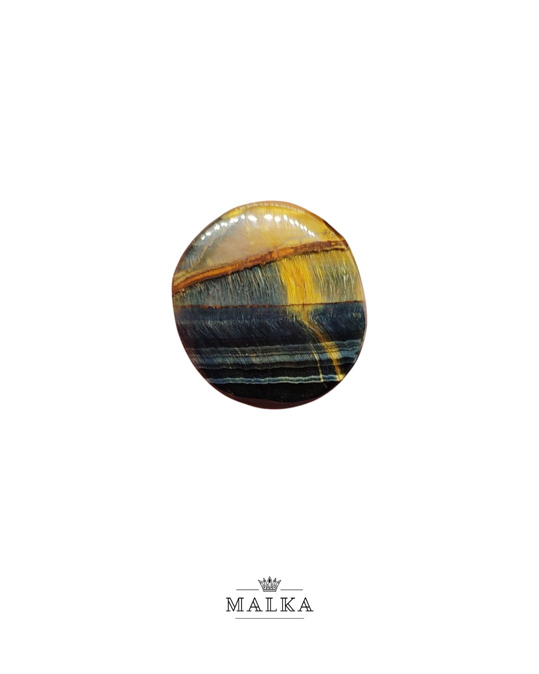 28mm Black Tiger Eye Cabochon – Oval Shape