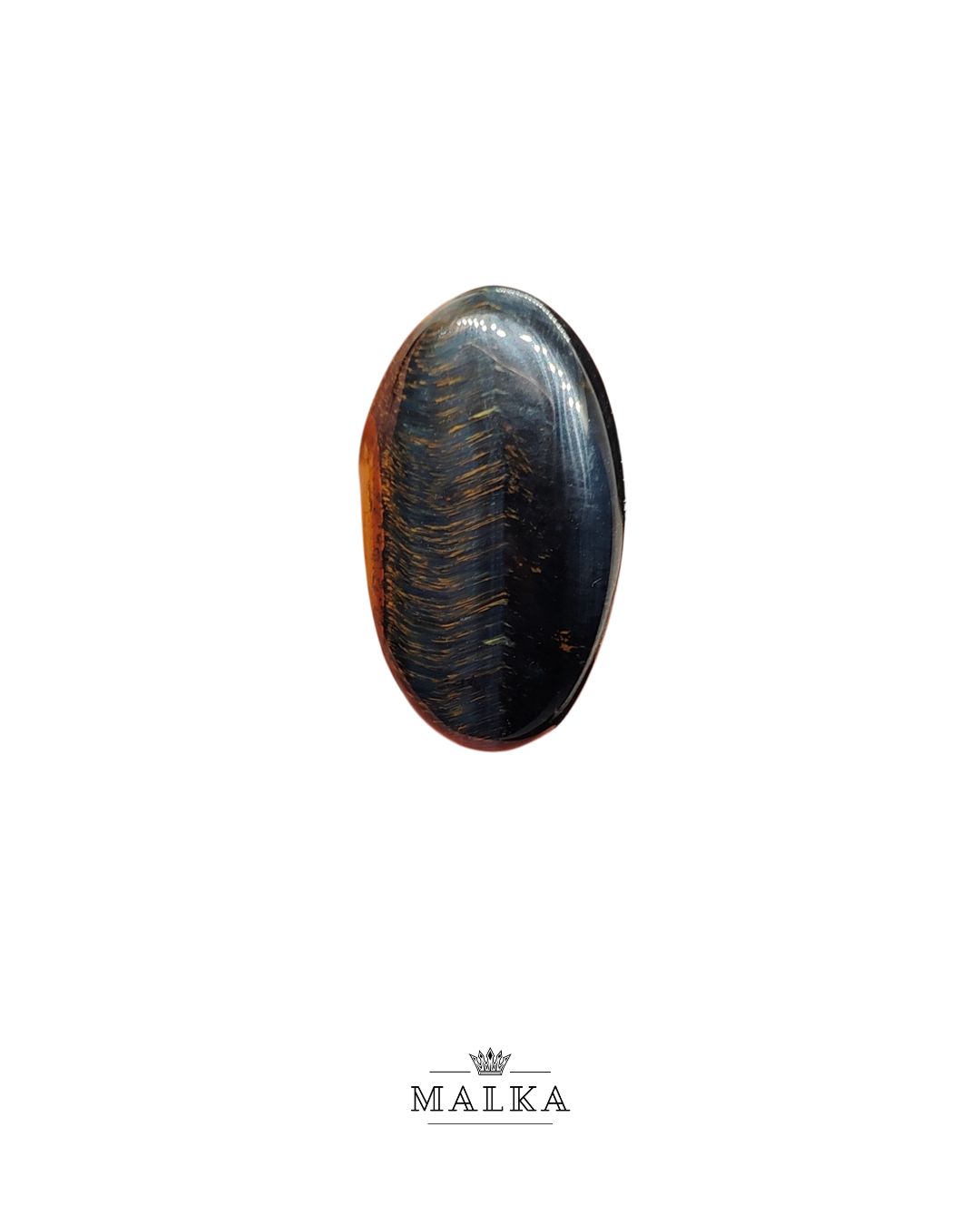 34mm Black Tiger Eye Cabochon – Oval Shape