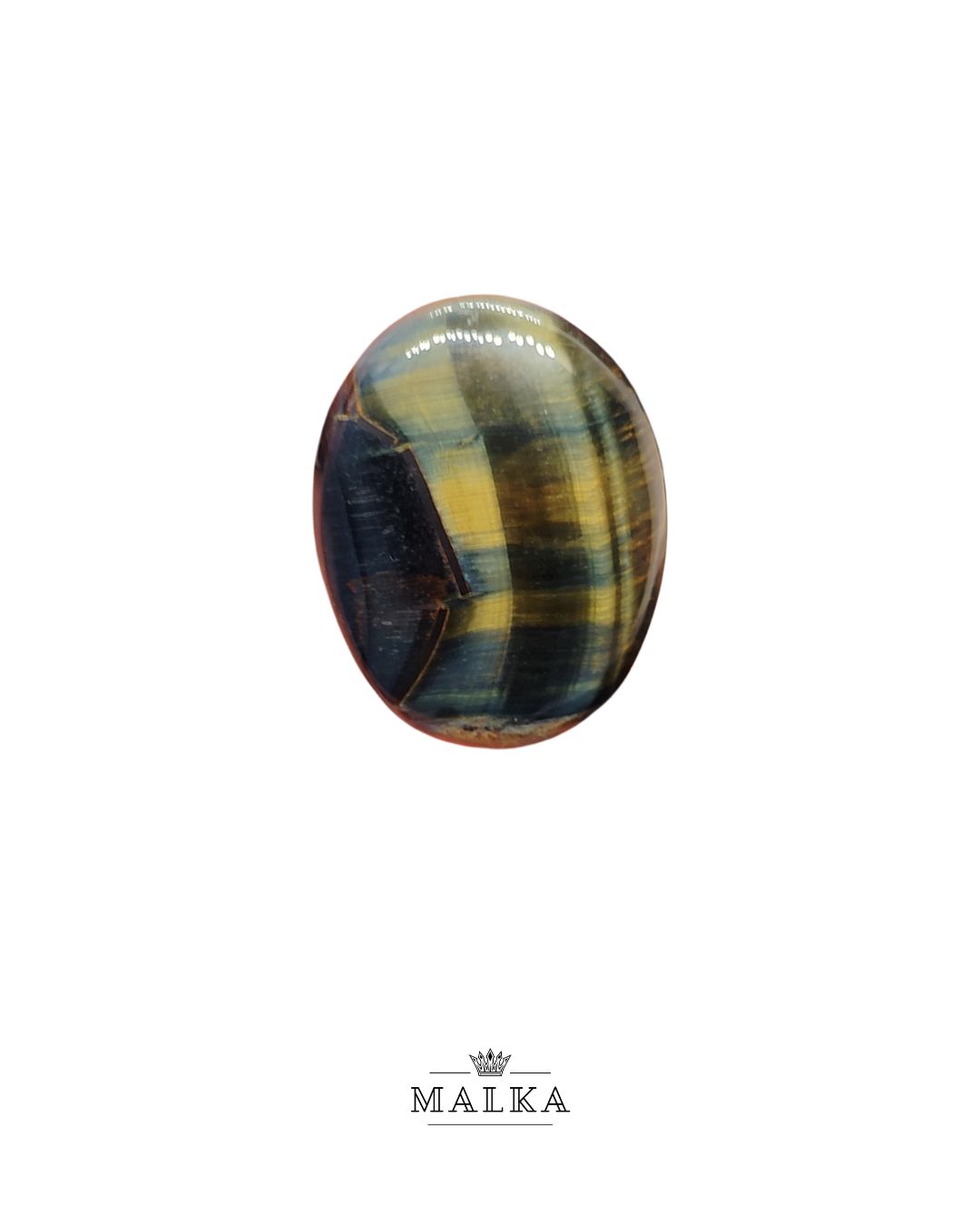 32mm Black Tiger Eye Cabochon – Oval Shape