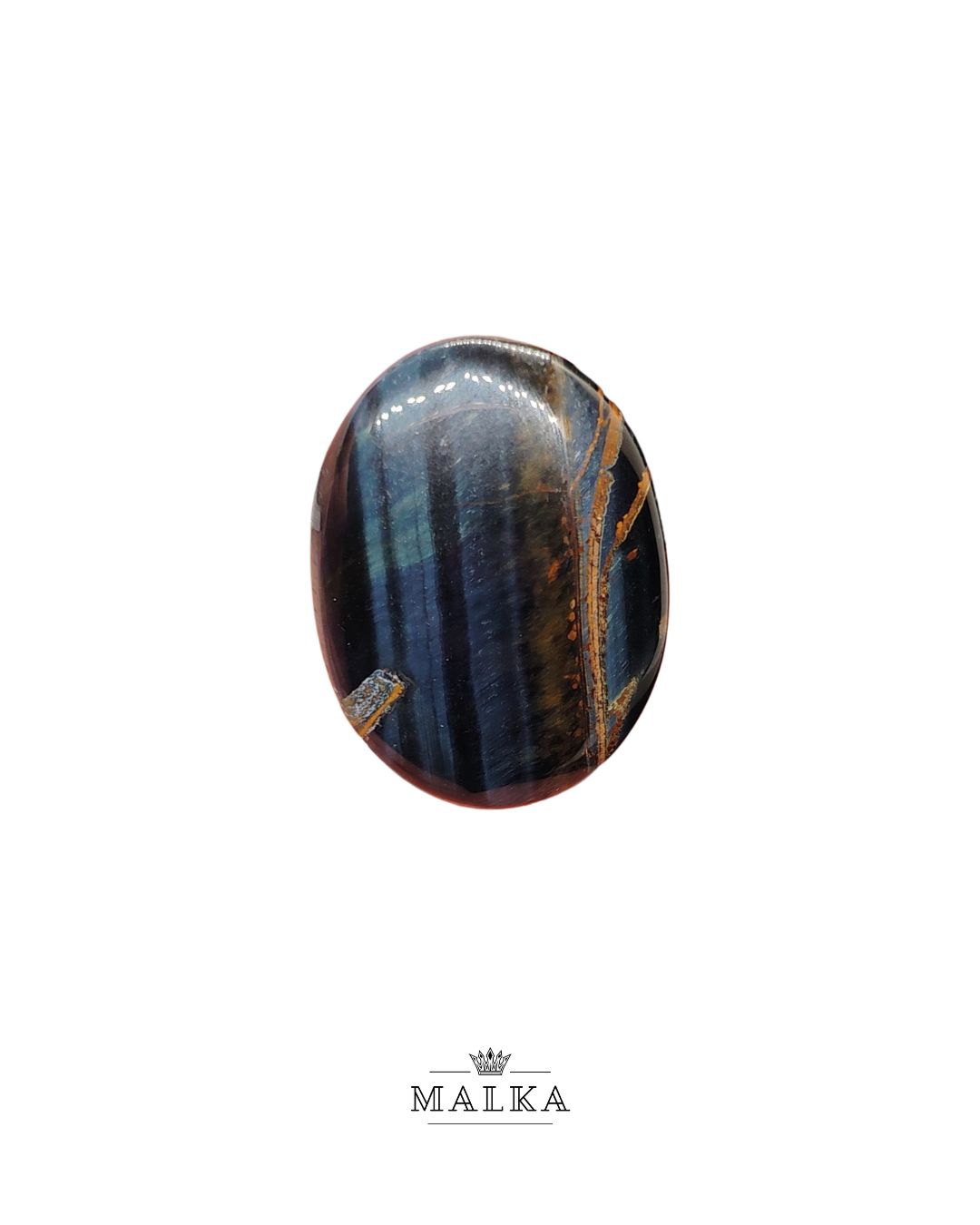 33mm Black Tiger Eye Cabochon – Oval Shape