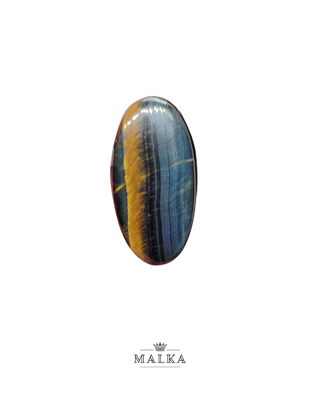 34mm Black Tiger Eye Cabochon – Oval Shape