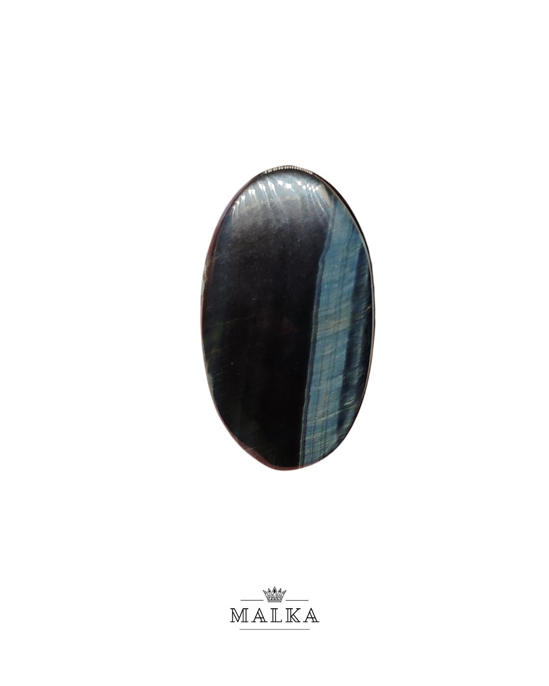 37mm Black Tiger Eye Cabochon – Oval Shape