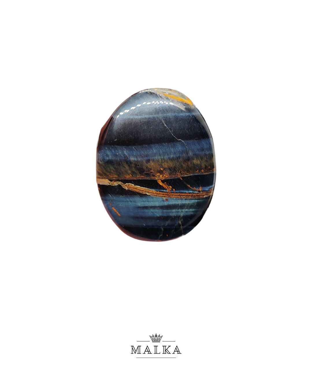 33mm Black Tiger Eye Cabochon – Oval Shape