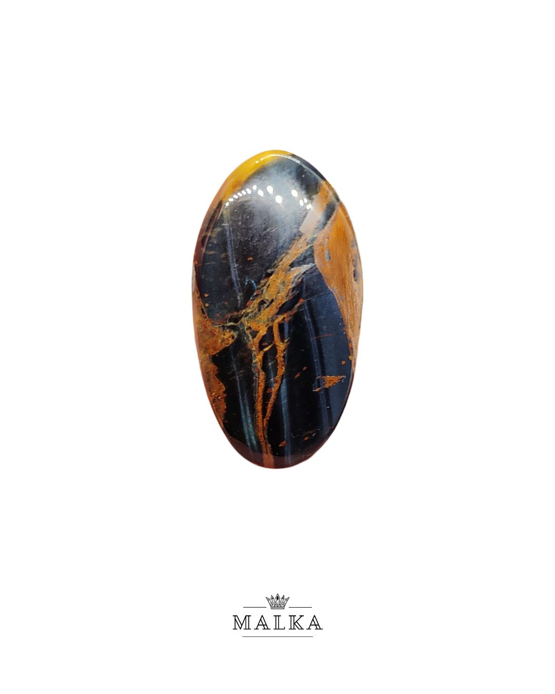 38mm Black Tiger Eye Cabochon – Oval Shape