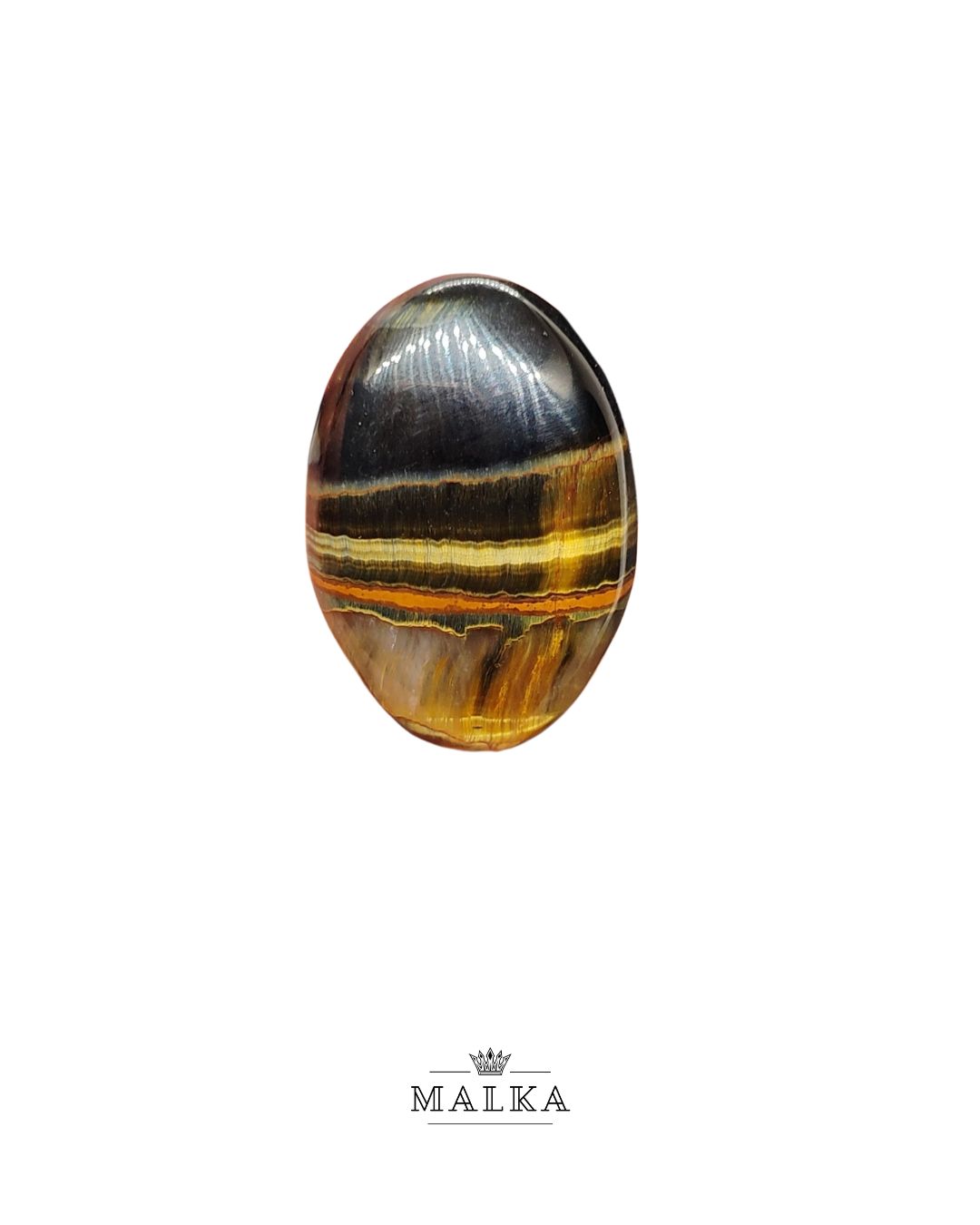 32mm Black Tiger Eye Cabochon – Oval Shape