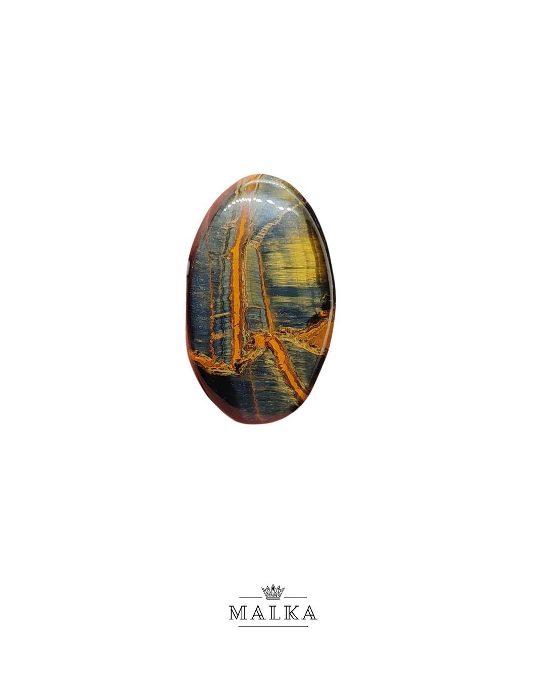 32mm Black Tiger Eye Cabochon – Oval Shape