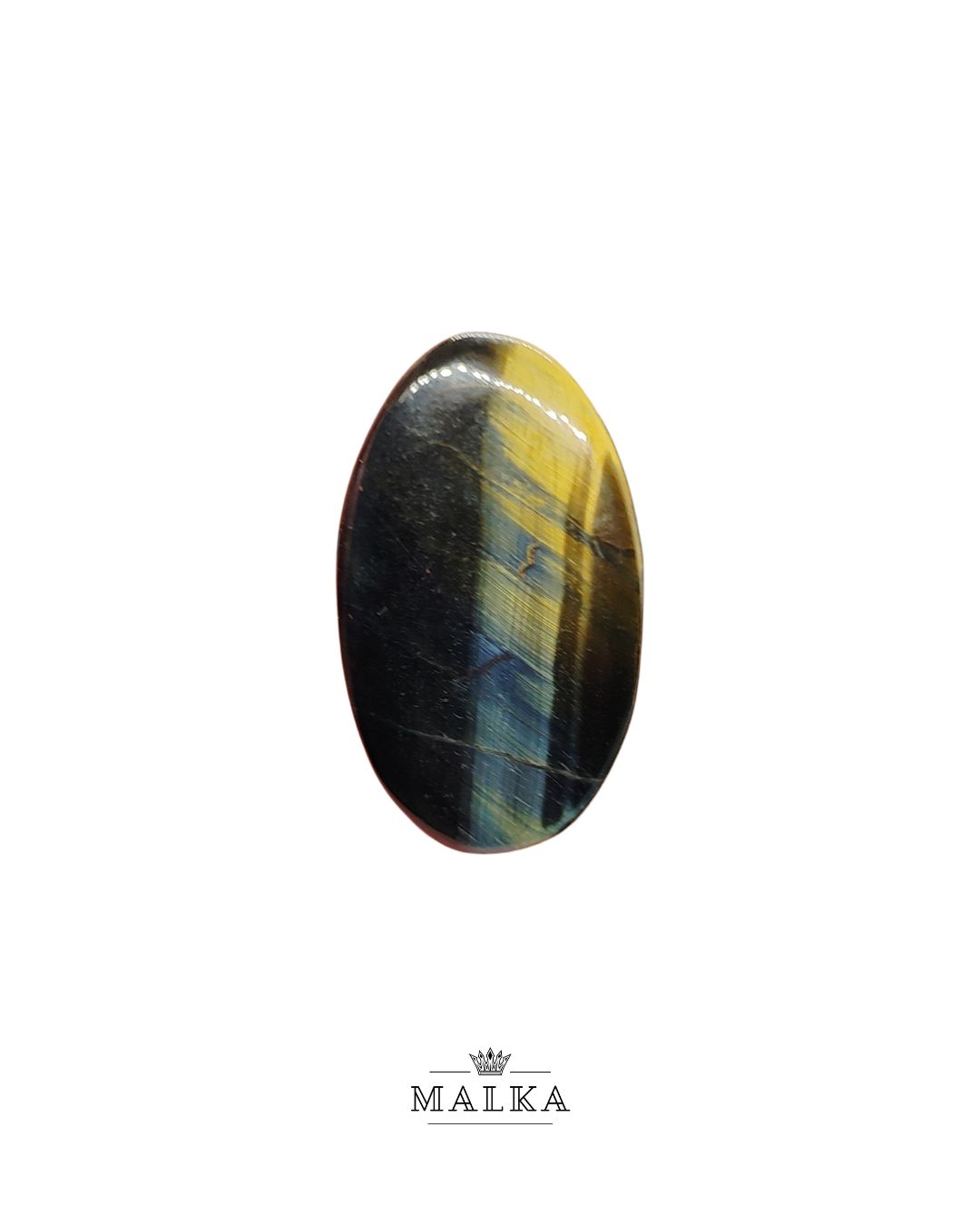 34mm Black Tiger Eye Cabochon – Oval Shape