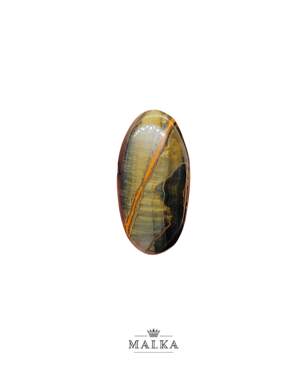 31mm Black Tiger Eye Cabochon – Oval Shape