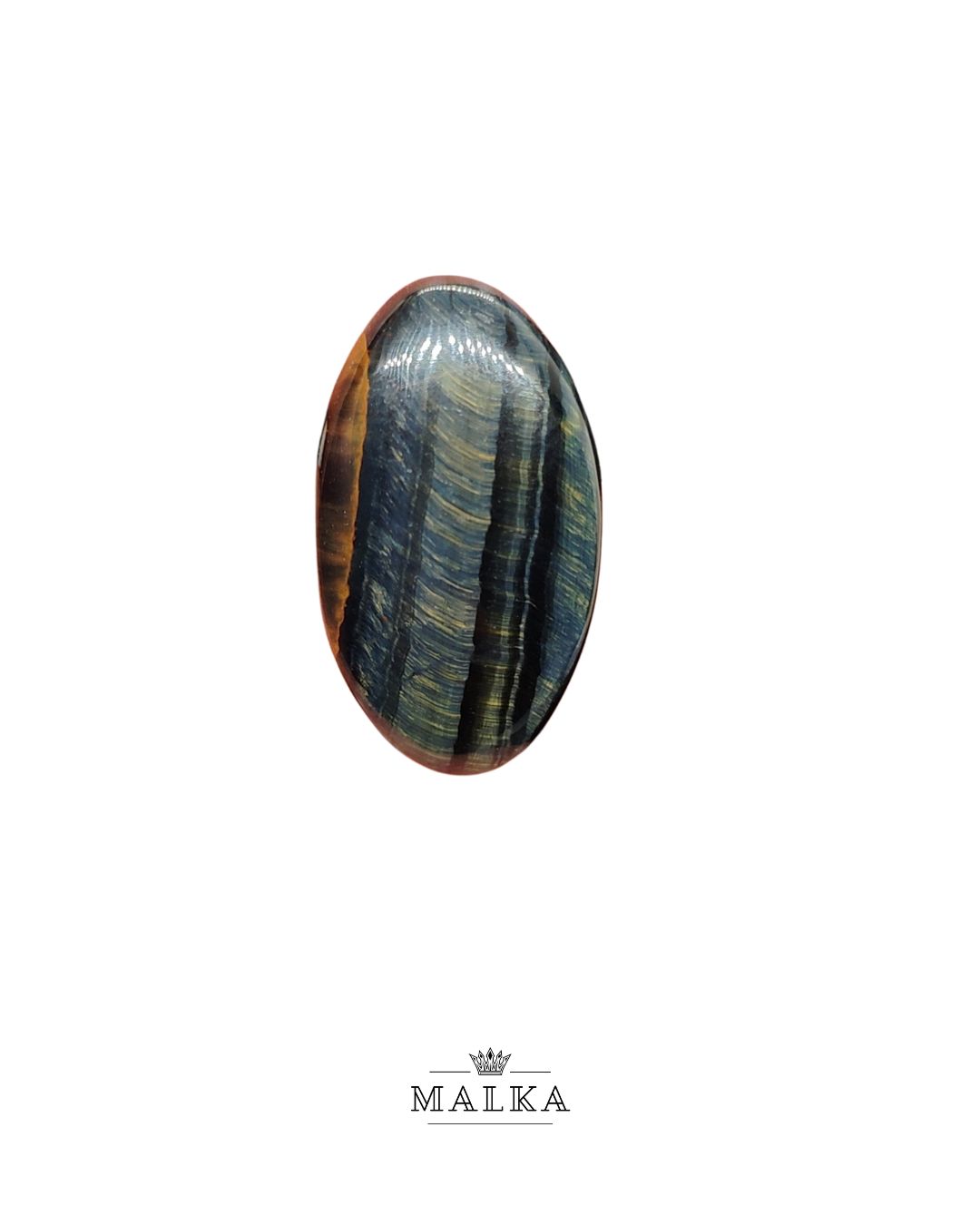 31mm Black Tiger Eye Cabochon – Oval Shape