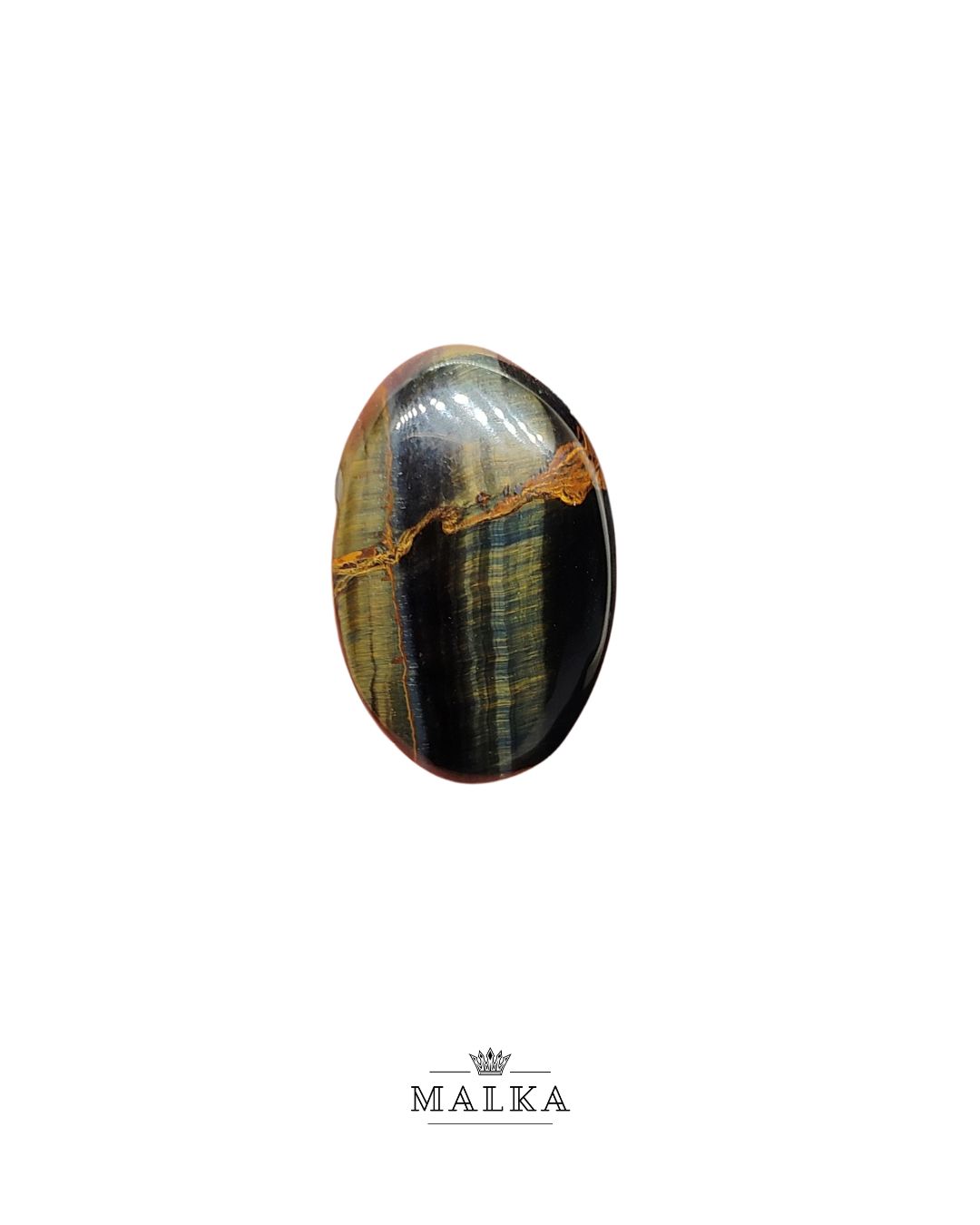 29mm Black Tiger Eye Cabochon – Oval Shape