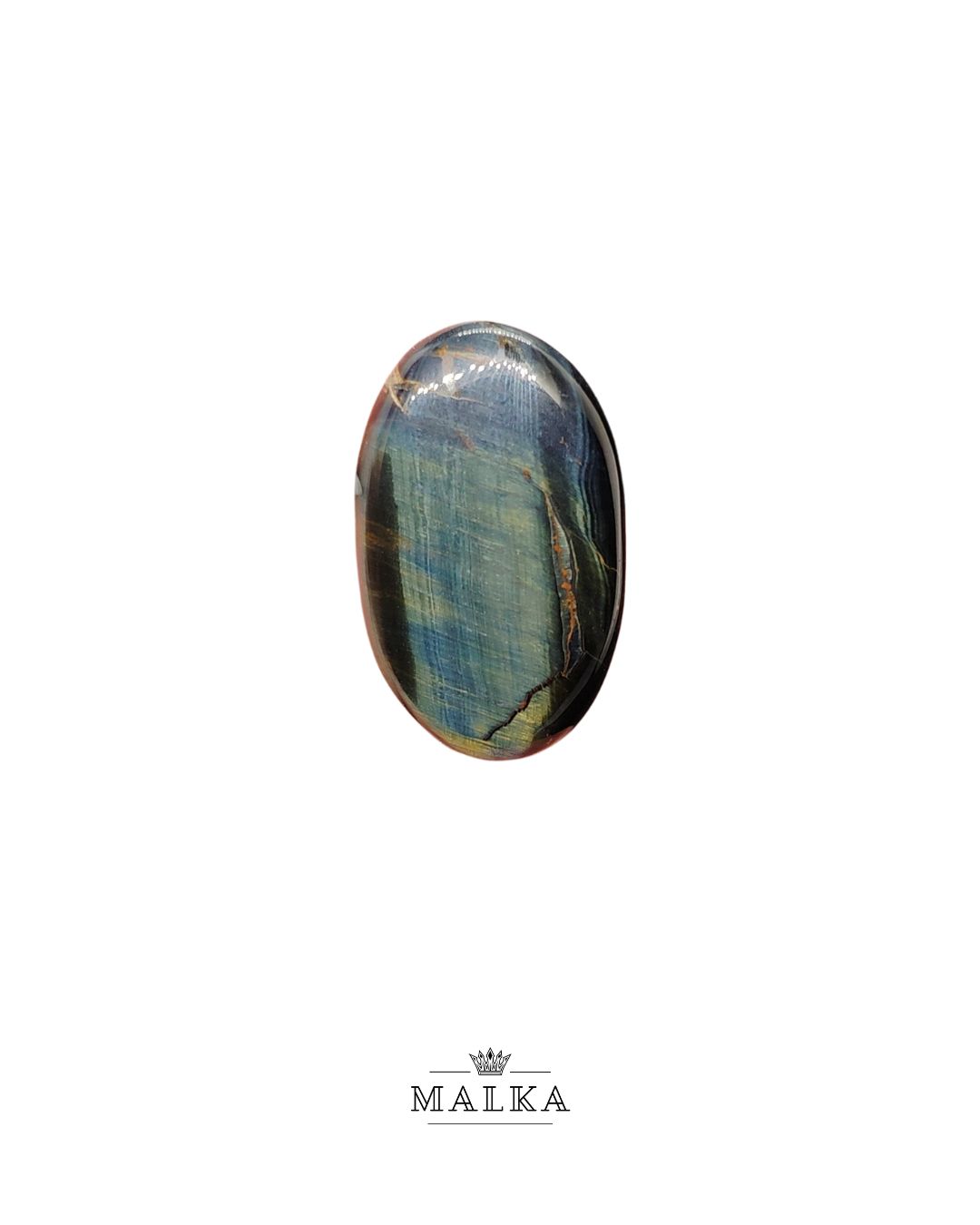 31mm Black Tiger Eye Cabochon – Oval Shape