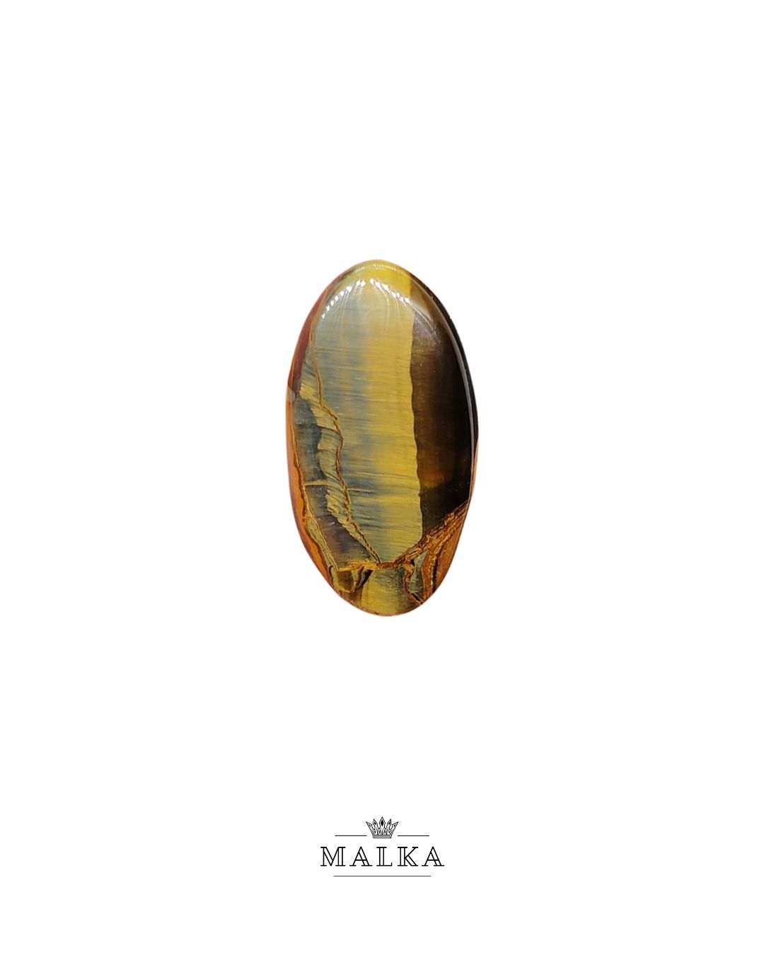 31mm Black Tiger Eye Cabochon – Oval Shape
