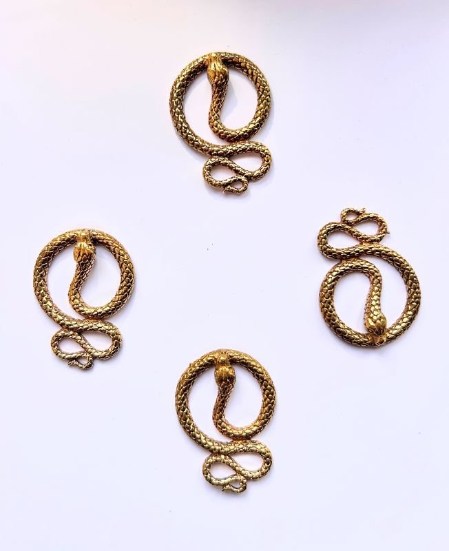 Coiled Serpent Brass Pendant Brass Special Charms