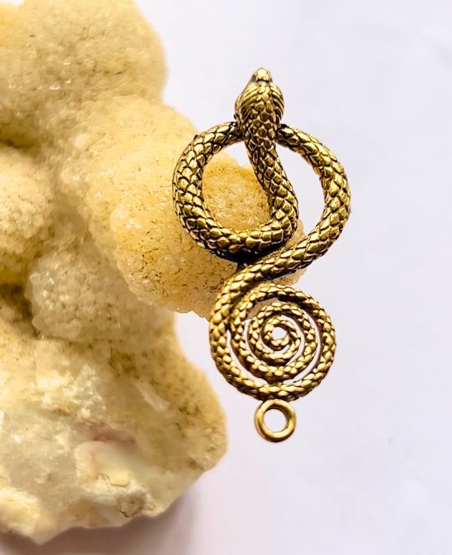 Spiral Serpent Pendant Brass Special Charms