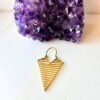 Striped Triangle Brass Earrings