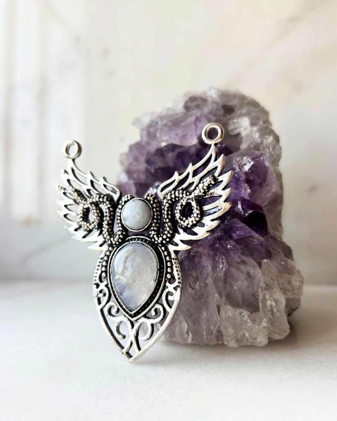 Teardrop Winged Brass Connector for Jewelry Making