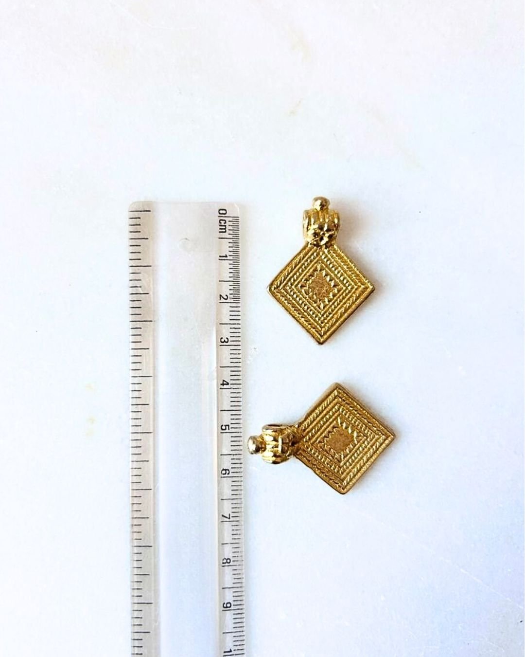 Textured Diamond Brass Charms - Image 5