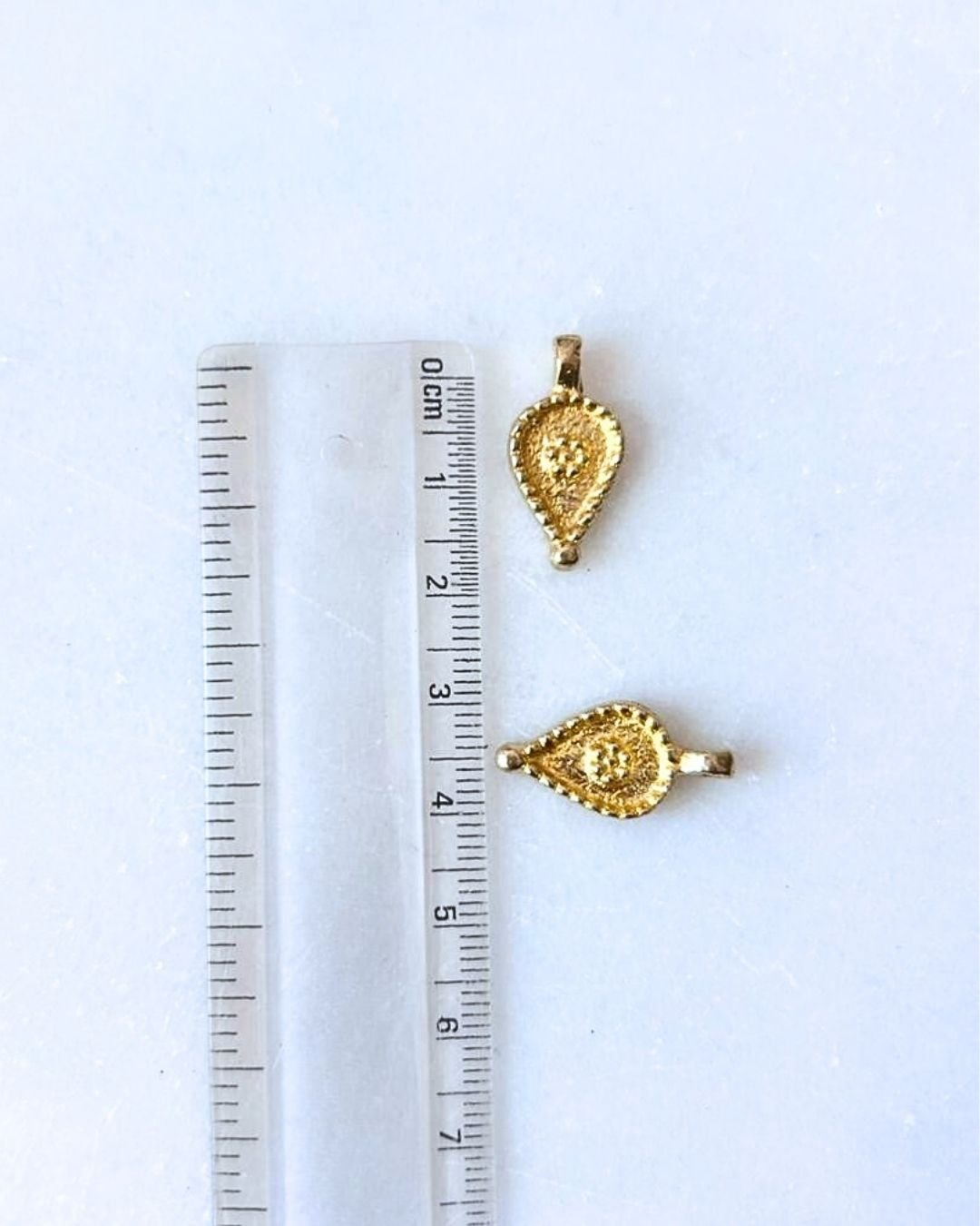 Granulated Teardrop Brass Charms - Image 3
