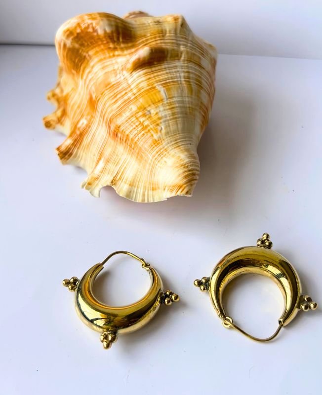 5/20 Pairs Spherical Hoop Brass Earrings