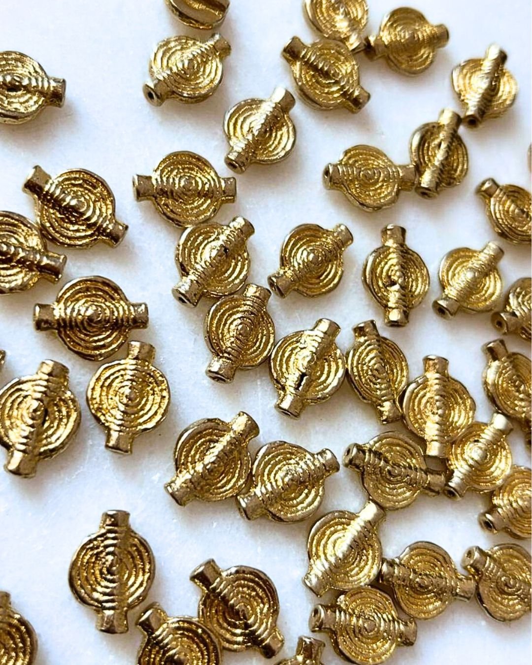 Round Ribbed Brass Charms