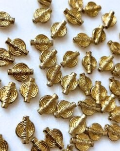 Round Ribbed Brass Charms