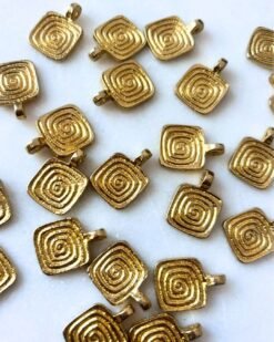 Square Spiral Brass Charms