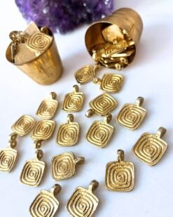 Alternative view of Square Spiral Brass Charms