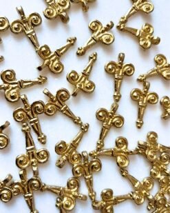 Spiral Cross Brass Charms