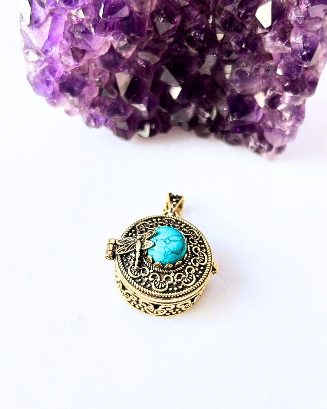 Vintage Dragonfly Stone Brass Connector for Jewelry Making - Image 5