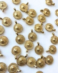Floral Spiral Brass Charms