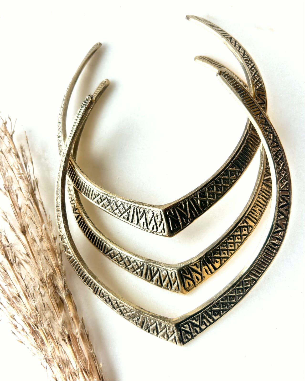 Crafted Engraved Brass Choker Set