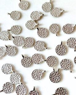 Alternative view of Textured Silver Filled Round Brass Charms