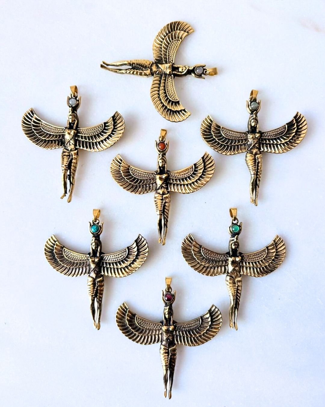 Winged Goddess Brass Connector for Jewelry Making - Image 2